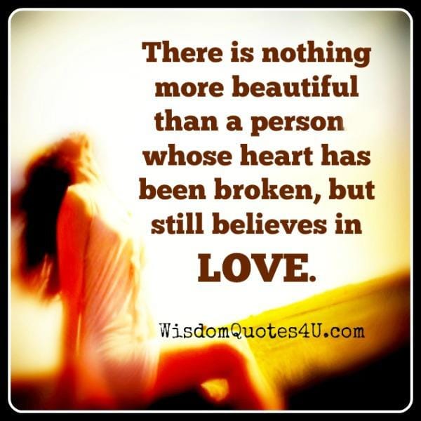 A person whose heart has been broken