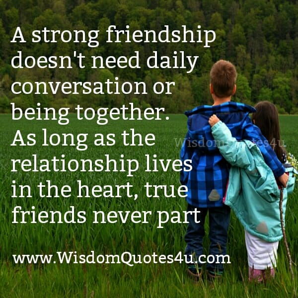 A strong friendship doesn't need daily conversation