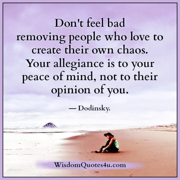 Don't feel bad removing people who love to create their own chaos