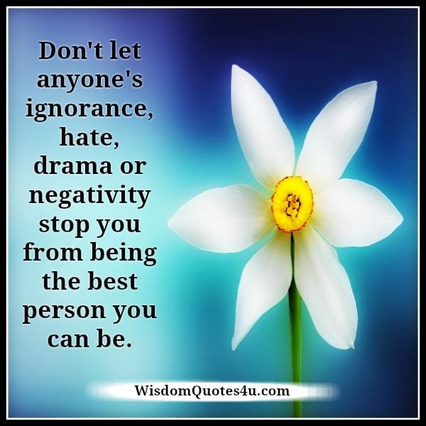 Don't let anyone's negativity stop you
