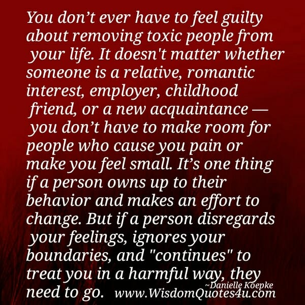 Don't make room for people who cause you pain