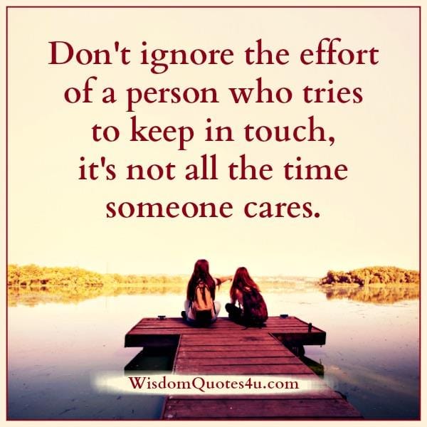 It's not all the time someone cares in life