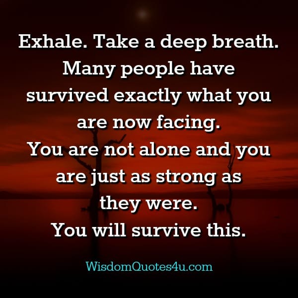 Many people have survived what you are now facing