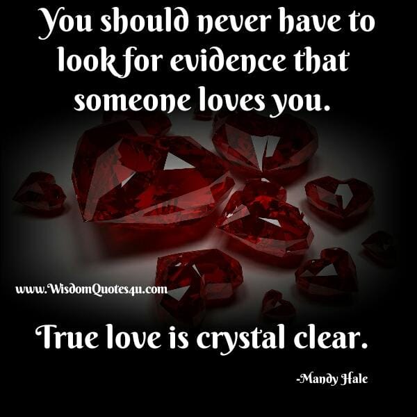 Never look for evidence that someone loves you