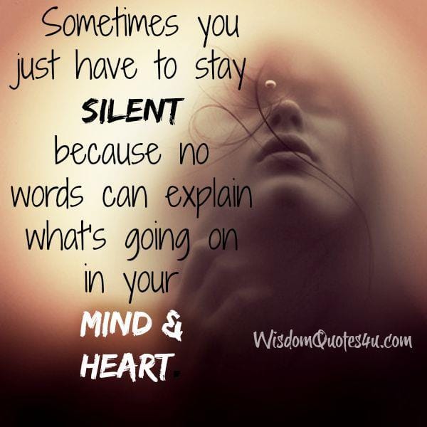 No words can explain what's going on in your mind
