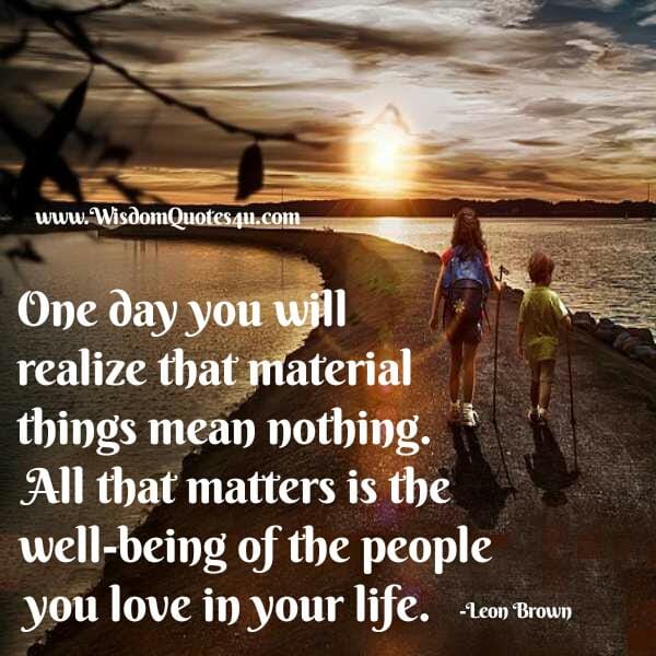 One day you will realize