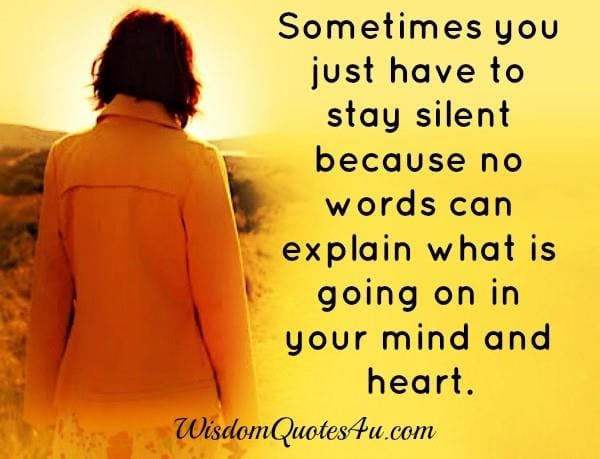 Sometimes you just have to stay silent