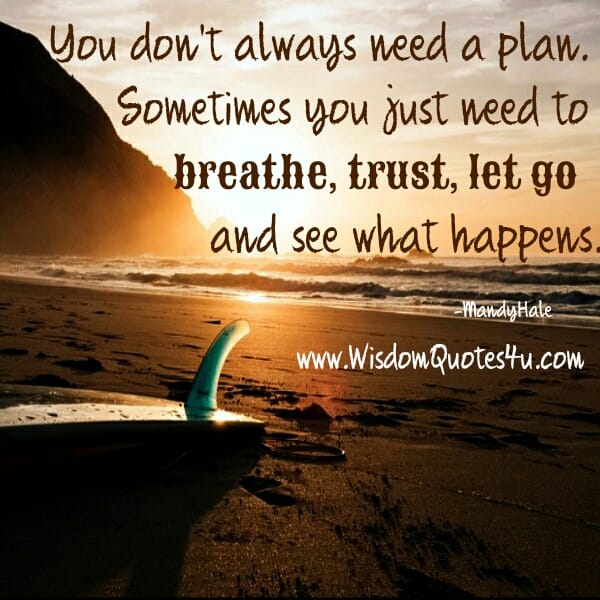 Sometimes you just need to trust, let go & see what happens