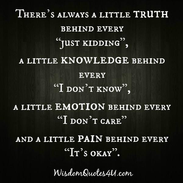There's always a little emotion behind every I don't care