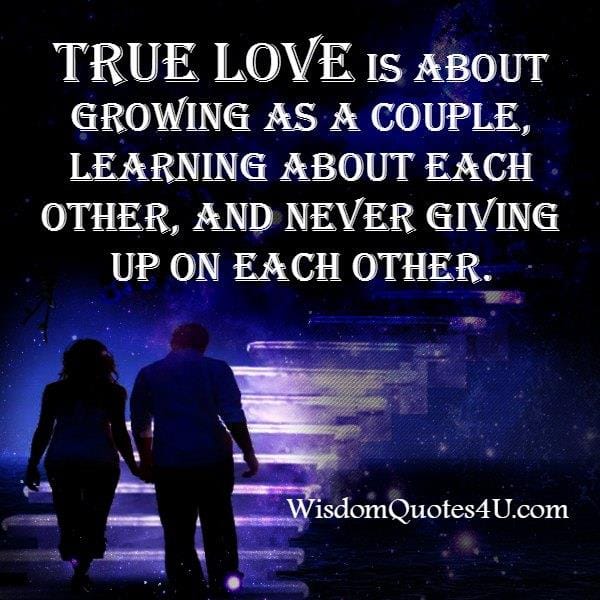 True love is never giving up on each other