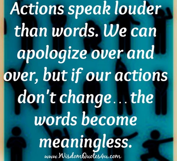 We can apologize over and over again