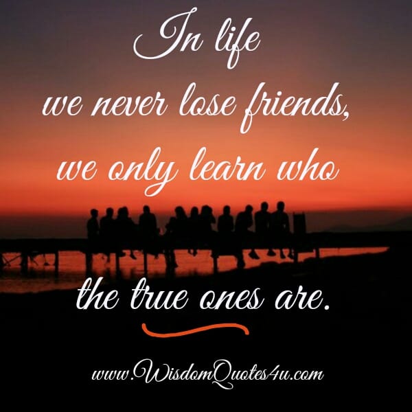We never lose Friends in our Life