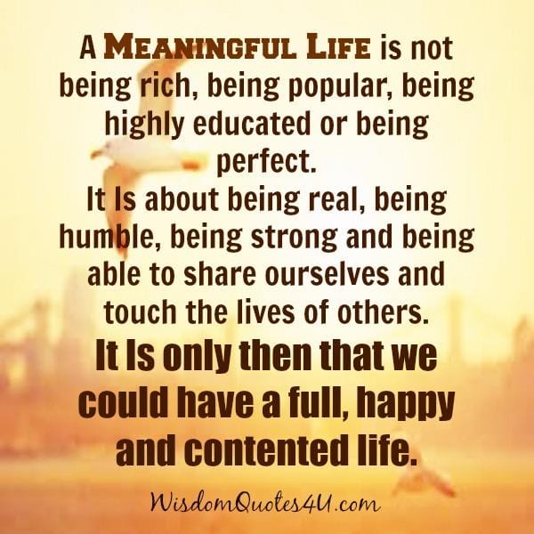 What is a meaningful life?