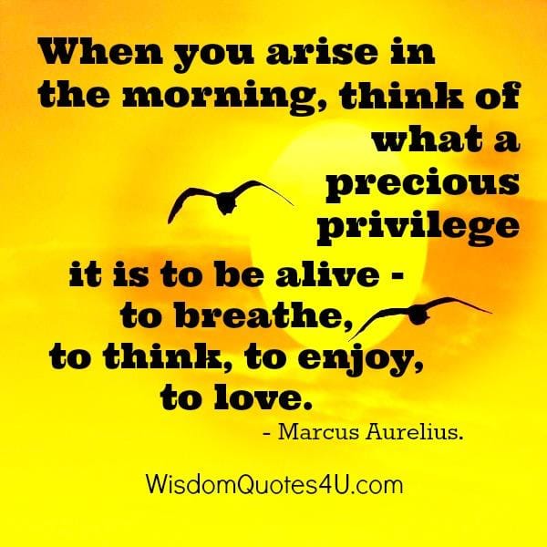 What to think once you arise in the morning?
