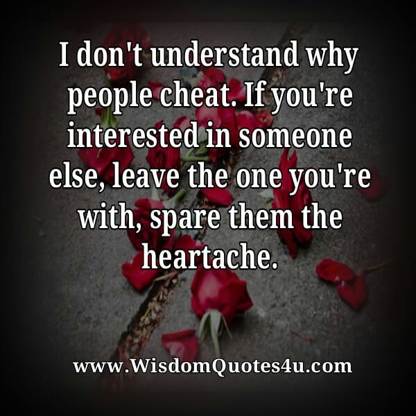 Don't cheat anyone in relationship