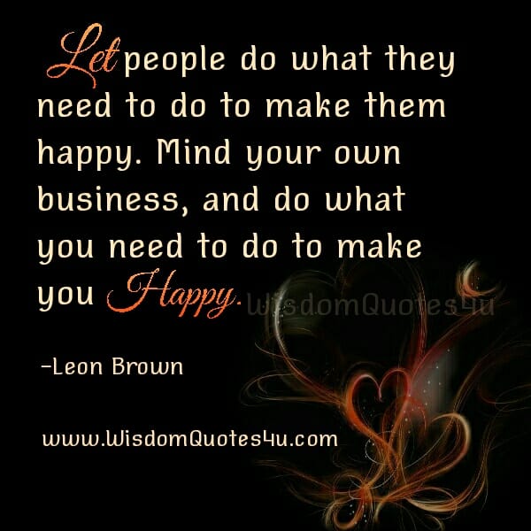 Let people do what they need to go