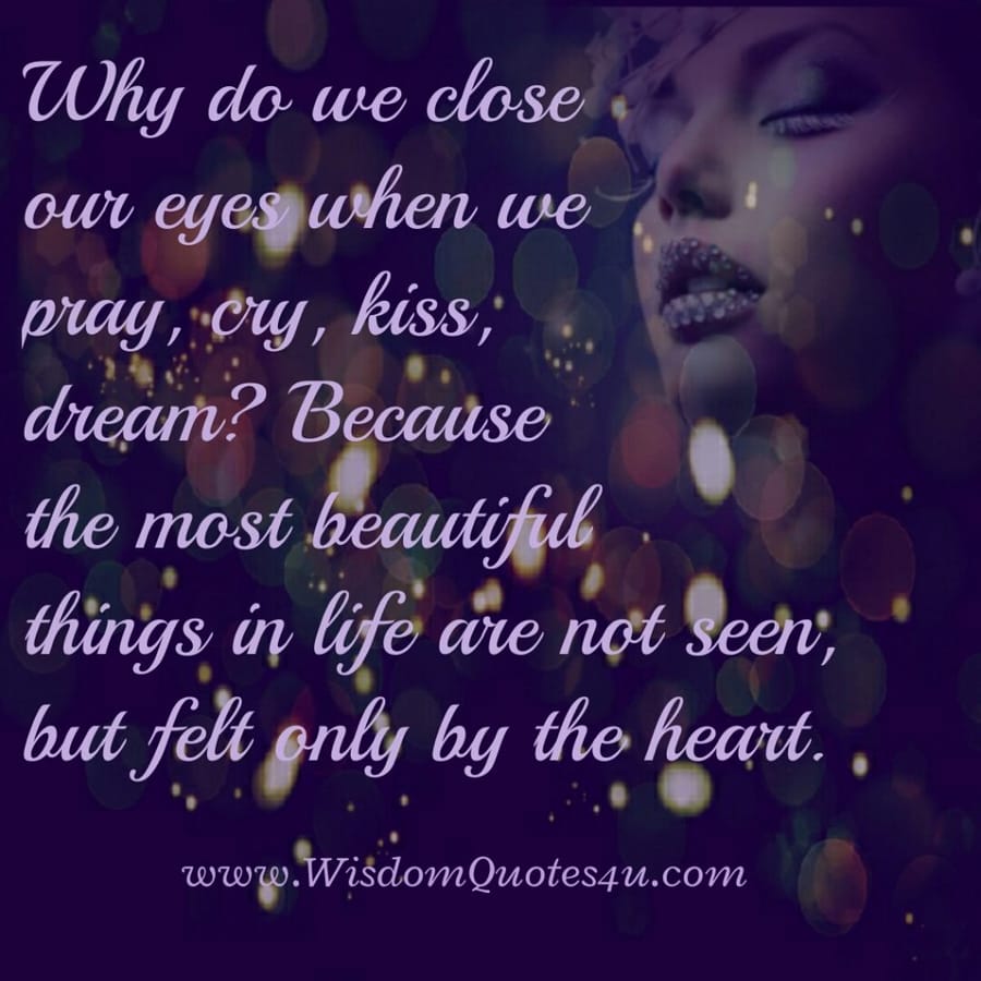 Why do we close our eyes when we kiss?