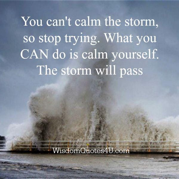 You can't calm the storm