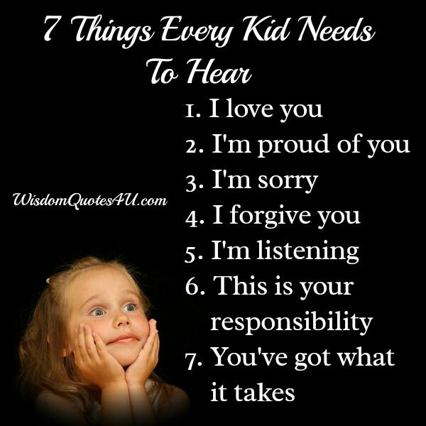 7 Things Every Kid Needs To Hear