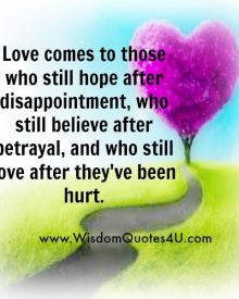 Love comes to those who still believe after betrayal