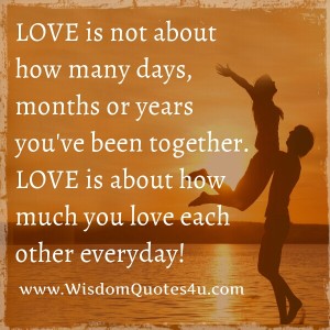 Love is about how much you love each other everyday - Wisdom Quotes