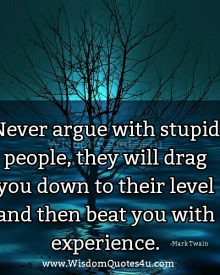 Never argue with stupid people