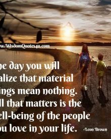 One day you will realize