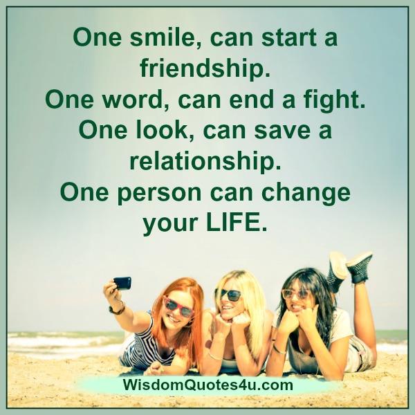 One smile, can start a friendship