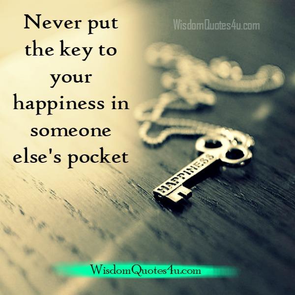 Putting happiness in someone else’s pocket