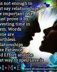 Relationships take effort & patience