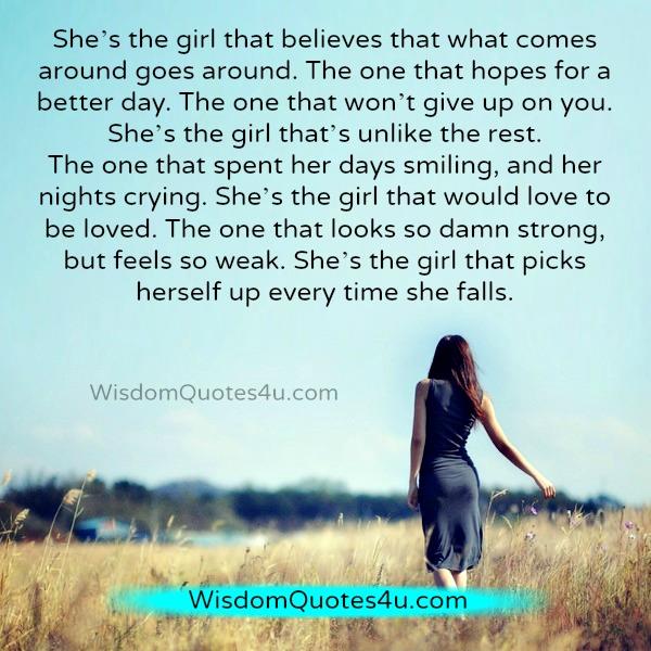 She's the one that won't give up on you - Wisdom Quotes