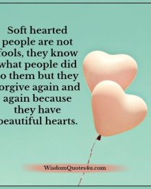 Soft hearted people have beautiful hearts