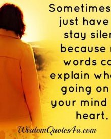 Sometimes you just have to stay silent