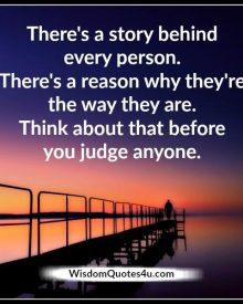 Think before you judge someone