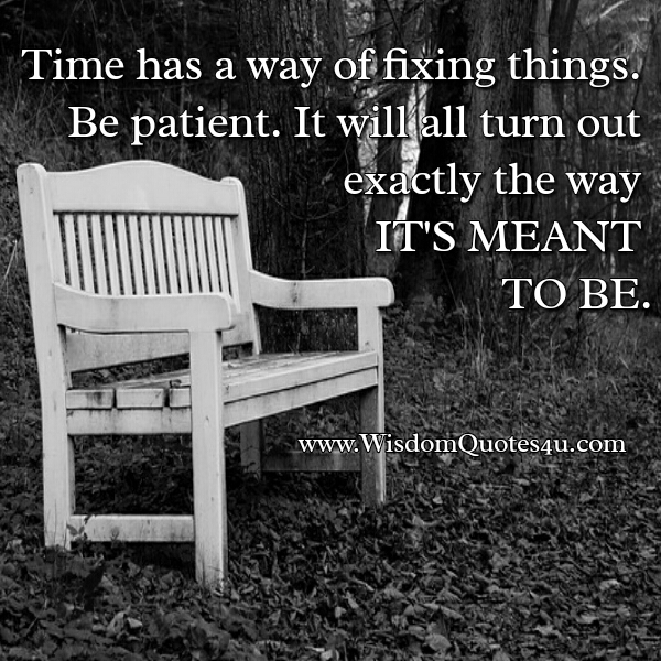 Time has a way of fixing things