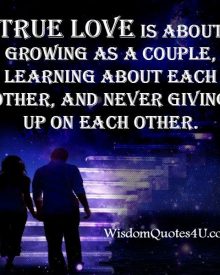 True love is never giving up on each other