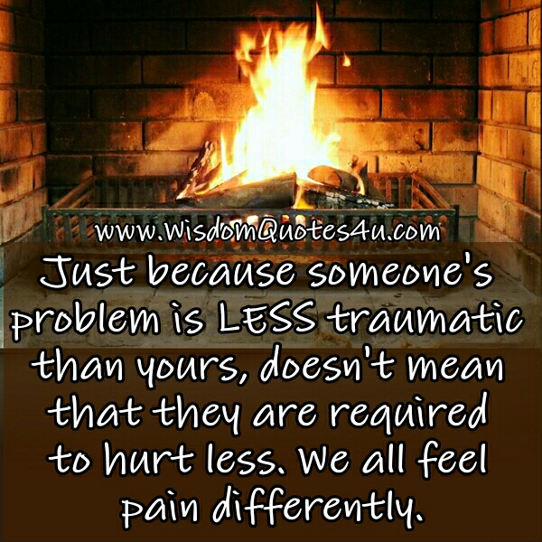 We all feel pain differently