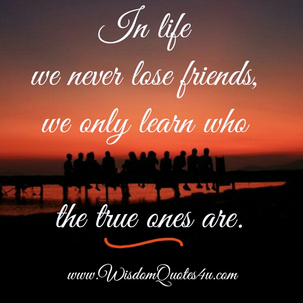 We never lose Friends in our Life